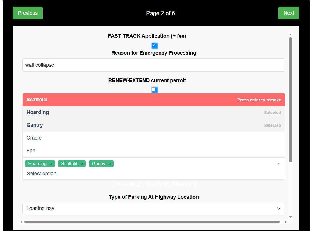 Licence application forn pagetwo