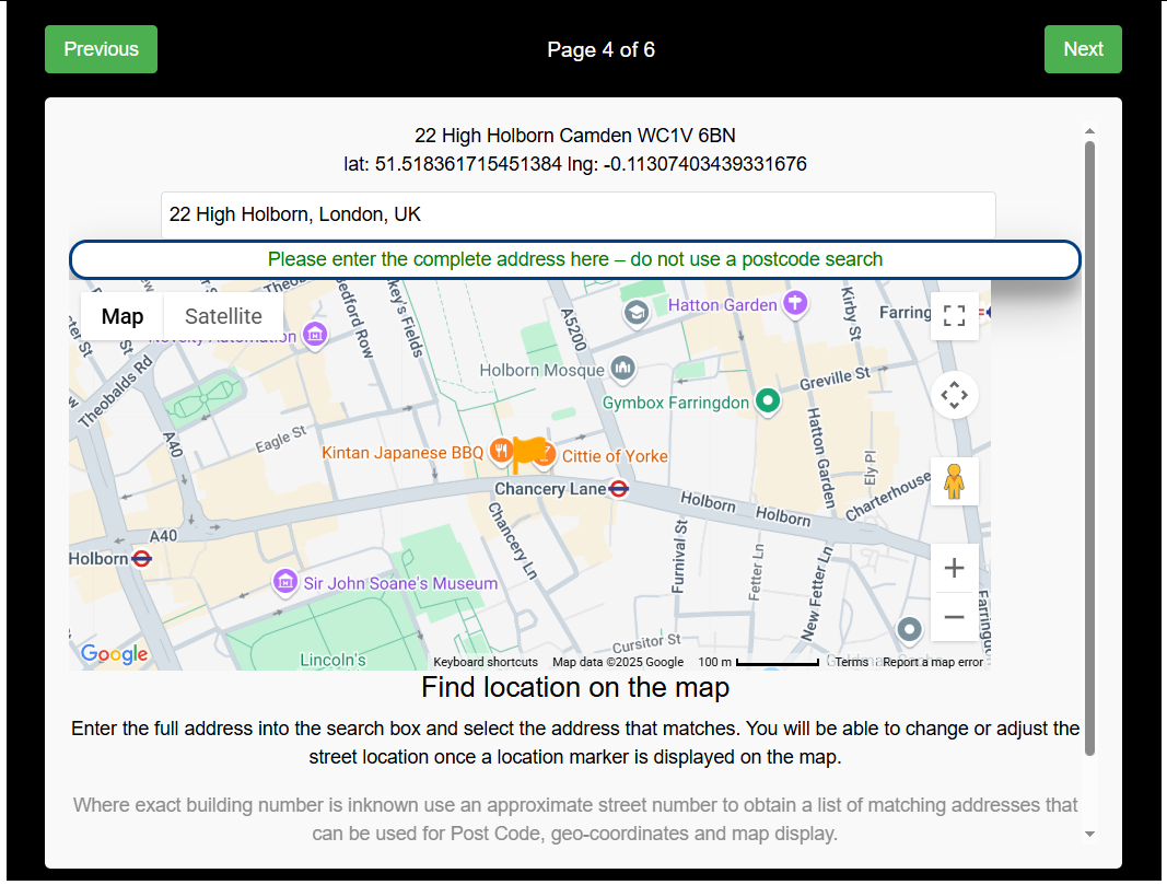 Licence application form pagethree