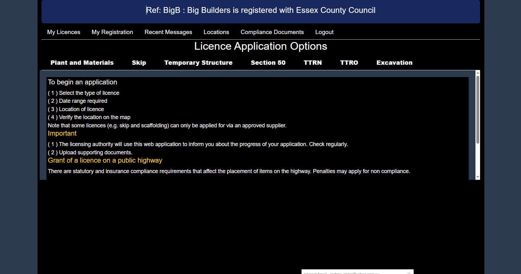 Licence status update image