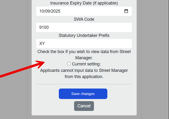 Use Street Manage works