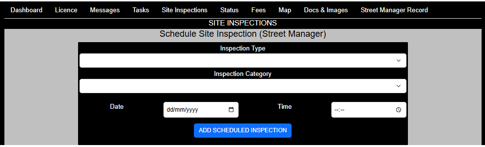 schedule site inspection